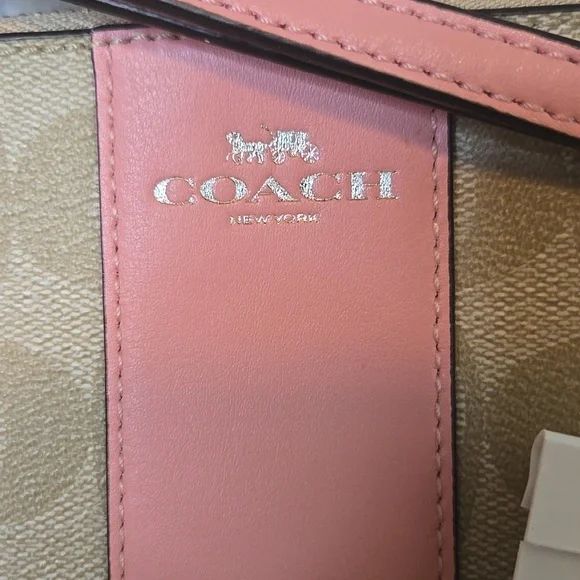 Coach Beige and Pink Wristlet With Lauren Conrad Nwt 5 Pair Of Earrings - Picture 2 of 11